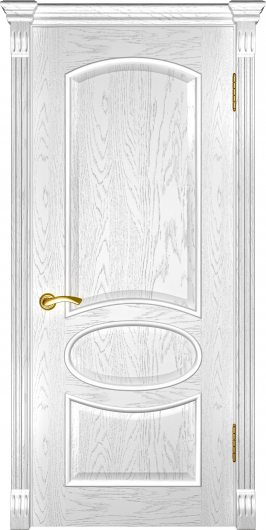 Межкомнатная шпонированная дверь Luxor Грация (багет) Дуб белая эмаль глухая — фото 1